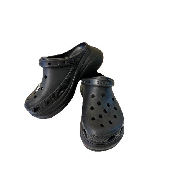 Crocs Classic Bae Clog Platform Iconic Comfort Black Women's Size US 8 Height 3" - Picture 1 of 10